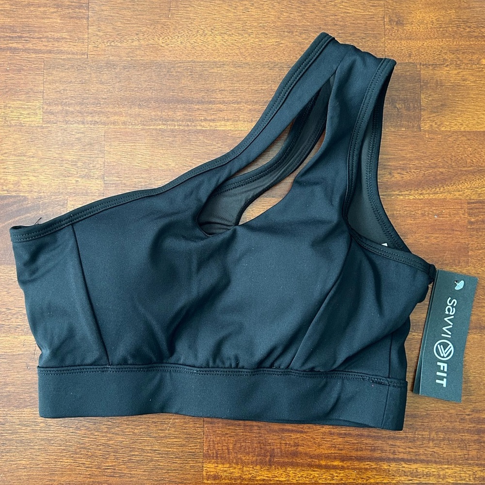 NWT Savvi Fit Ledge one strap one shoulder‎ sports bra